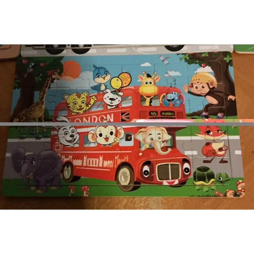 Lot Of 10 Wooden 30 Piece Puzzles For Toddlers & Young Children